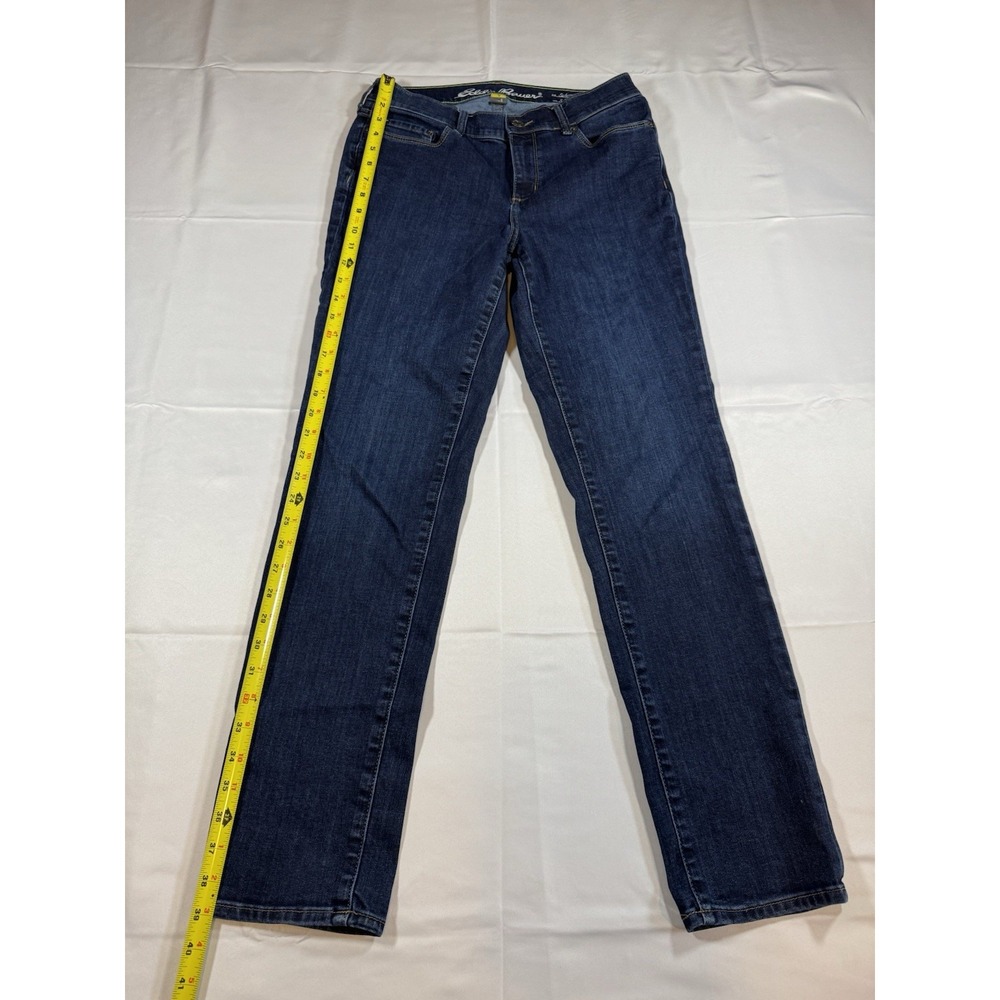 Eddie Bauer Women's Jeans Slightly Curvy Slim Straight Leg Dark Wash Denim 6 - Picture 6 of 7